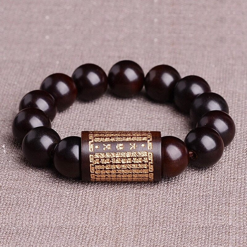 Lightning Strike Peach Wood Shurangama Mantra Buddha Bead Auspicious Bracele