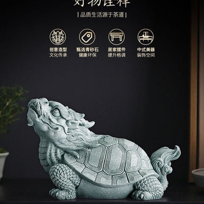 9CM China Style Tea Pet Fish Tank Landscaping Dragon Turtle Ornaments Decoration