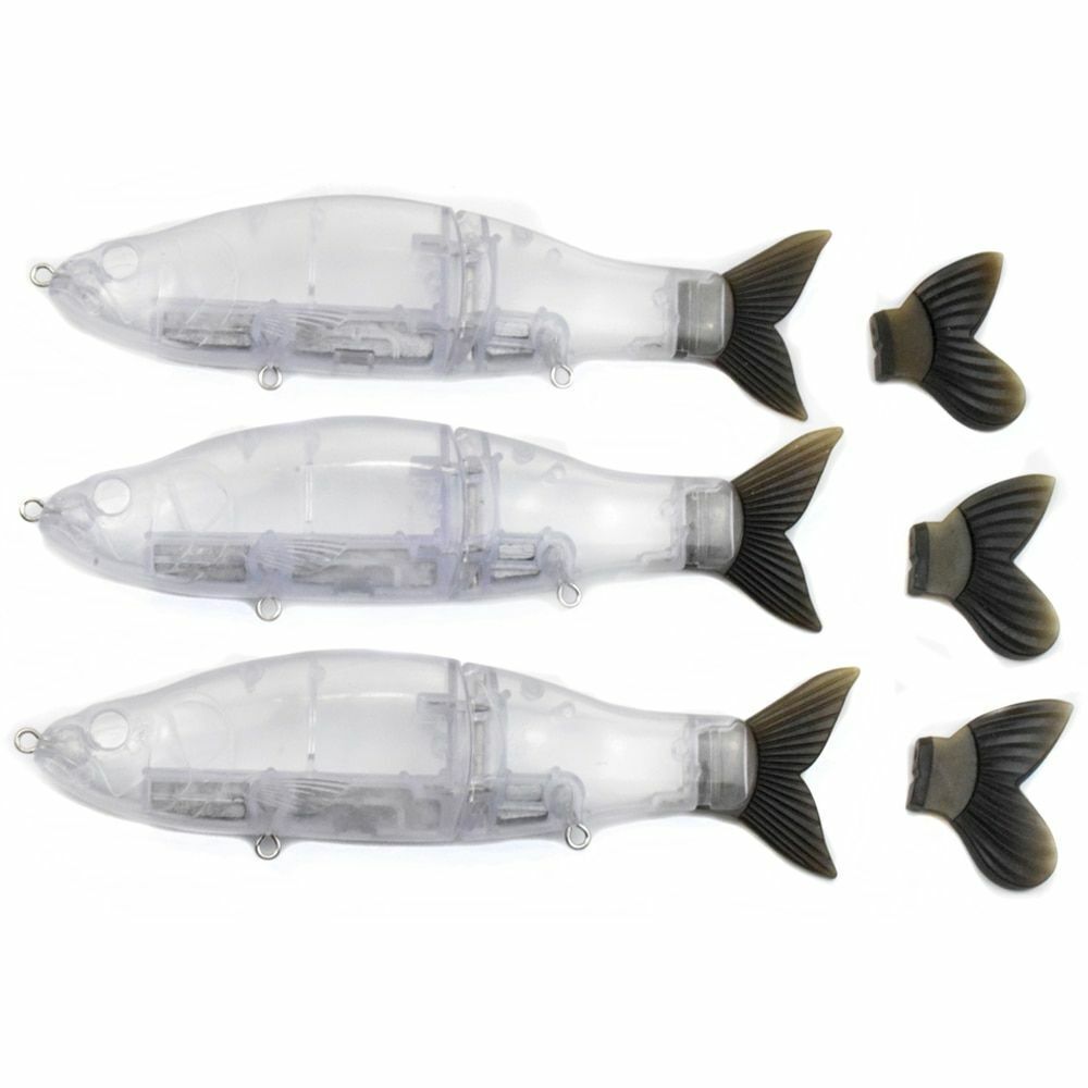 Artificial Baits 6.5inch Megnetic Weight Glide Lure Blank Transparent Soft Tail