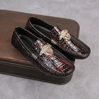Men's Leather Shoes Loafers Red Flat Shoes Women's Shoes Men's Shoes