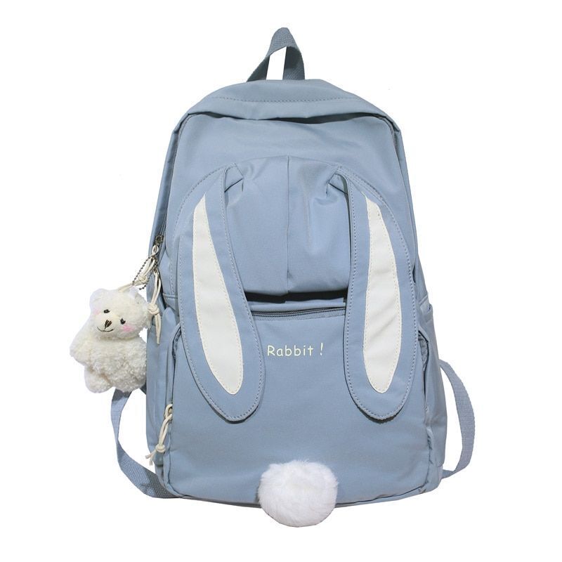 School Backpack Large Capacity Back Pack Nylon Cartoon Schoolbag Pink Blue White