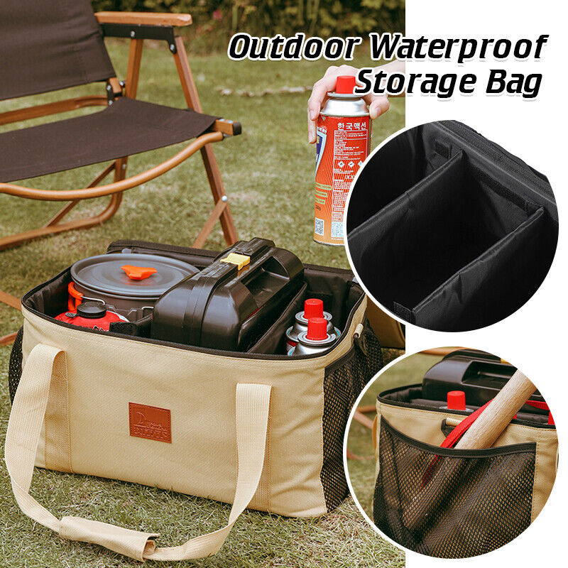 Waterproof Outdoor Stove Set Pot Storage Bag Camping Cookware Kit Handbag Picnic