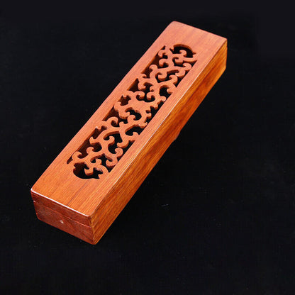 Wooden Stick Incense Burner Hollowed Box Holder Case for Yoga Spa Tea Ceremony
