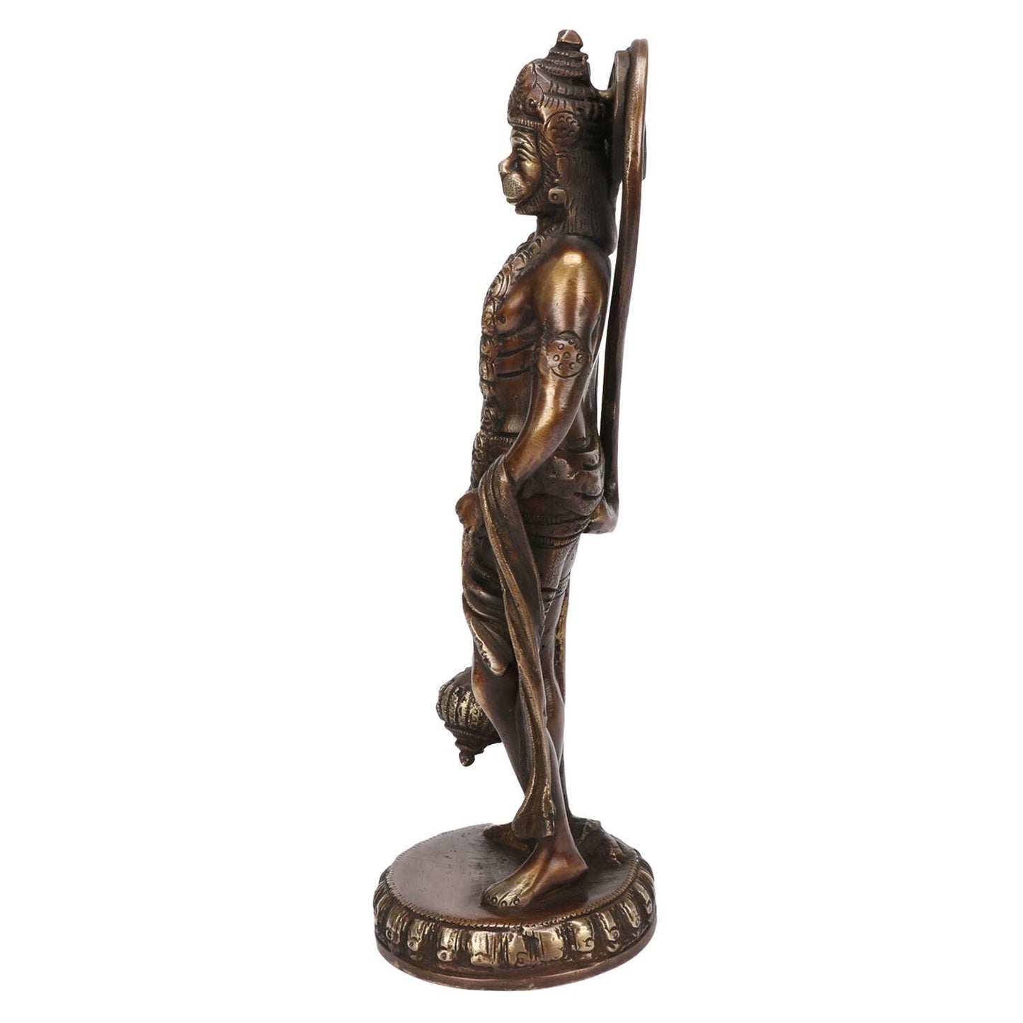 Brass Hindu God Lord Hanuman Standing Idol Statue Figurine Sculpture