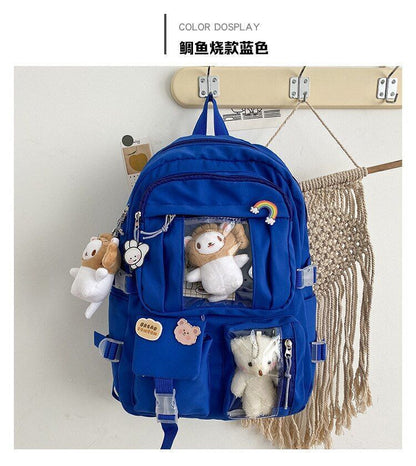 Large Women Multi-Pocket Nylon Backpack School Student Bag Backpack Laptop Book