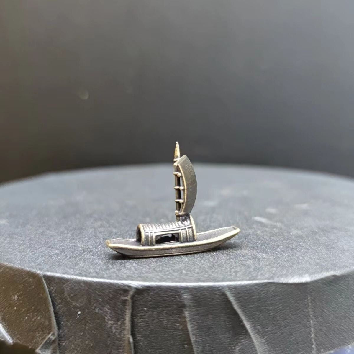 Copper Bonsai Suiseki Micro Landscape Decoration：sailboat