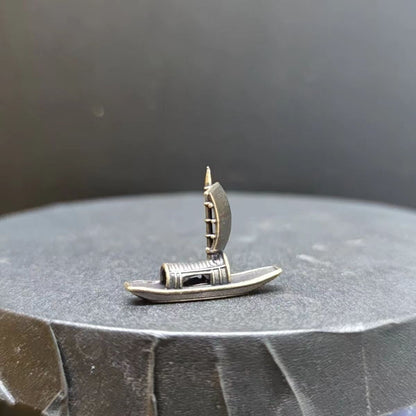 Copper Bonsai Suiseki Micro Landscape Decoration：sailboat
