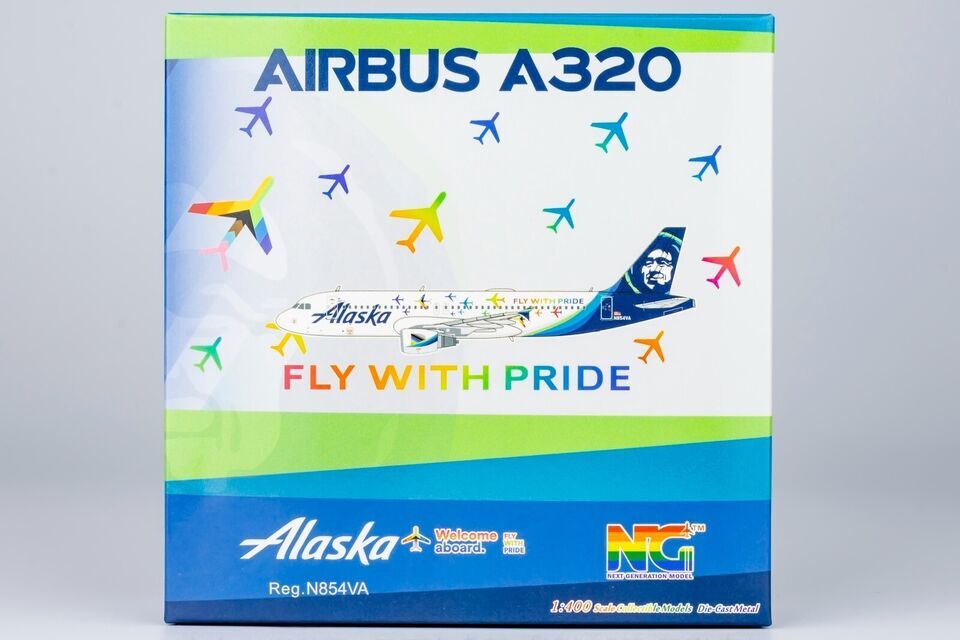 1:400 NG Model Alaska AIRBUS A320 Passenger Aircraft Diecast Airplane Model