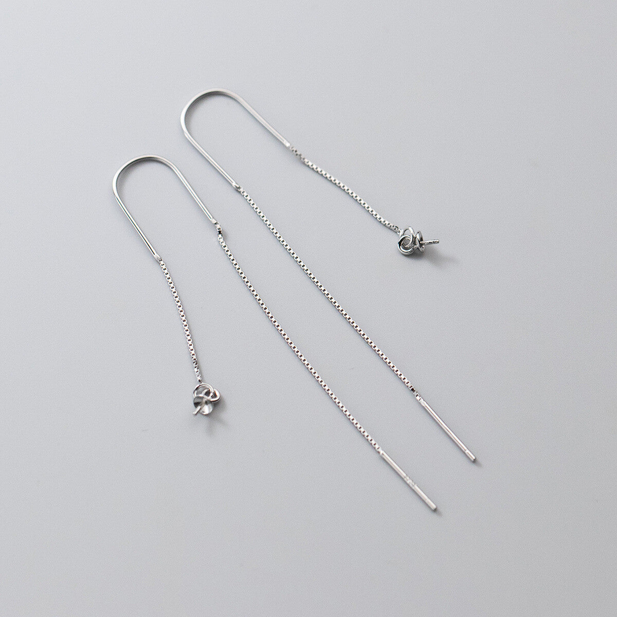 925 Sterling Silver Threader Ear Thread Earrings with Peg Cap DIY Findings