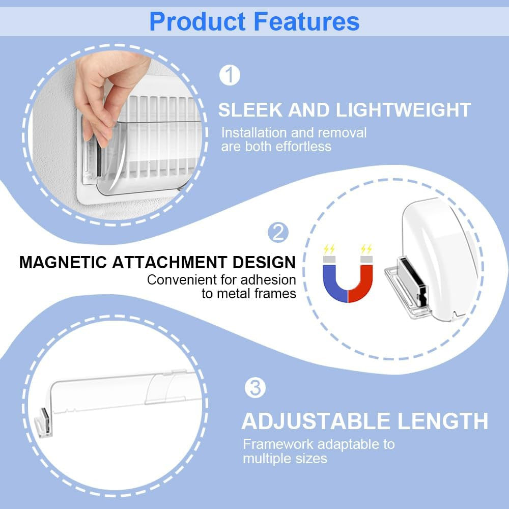 2PCS Transparent, Powerful Magnetic Vent Deflector, Vent Deflectors for Home Flo