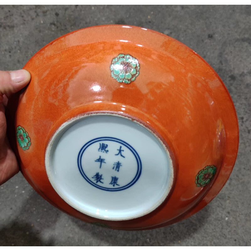 9" China Qing Famille Rose Porcelain Chinese Cabbage Grain Plates