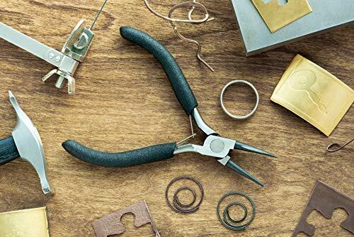 SE 5-inch Mini Round Nose Pliers, Spring Loaded w/ Insulated Grip Handle (LF05)