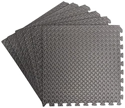 24 Sq Ft/6 Interlocking Foam Tiles ½" Thick Exercise Mat - Soft & Comfortable