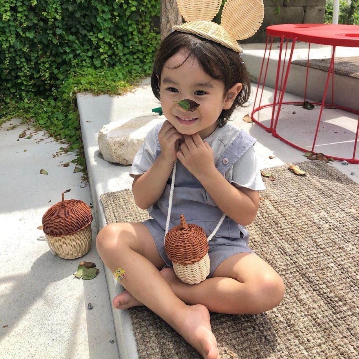 Handmade Rattan Mushroom Cute Bag Woven Straw Handbag Shoulder Crossbody Purses