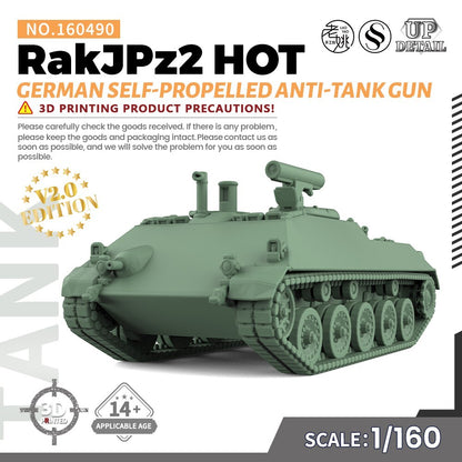 1/160 Military Model Kit German RakJPz2 HOT Self-Propelled Anti-Tank Gun