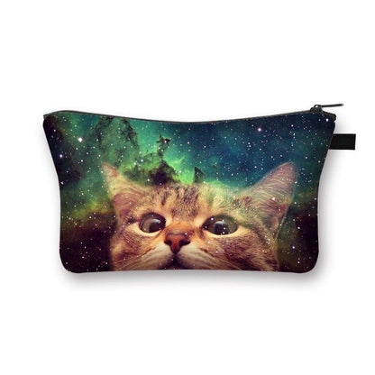 Cute Cat Print Cosmetic Case Makeup Bags Cosmetic Bags Travel Storage Organizers