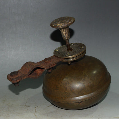 Antique Collection: Pure Copper Yellow Box Car Foot Bell Decoration