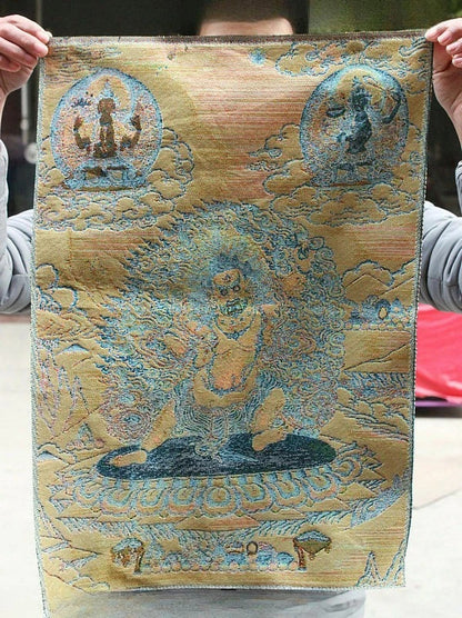 36" New Silk Vajrapani Chana Dorje Wrathful Tutelary Deity Thangka Painting