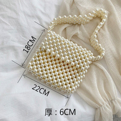 Mini Pearl Bag Handmade Vintage Beaded Fashion Shoulder Bag Luxury Coin Purse