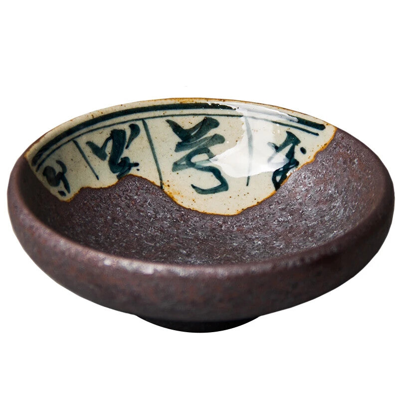China Handmade Rough Pottery Tea Cup, Ceramic Tea Cup Hand Painted Kung Fu Cup