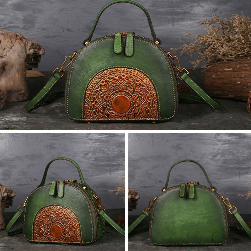 Handbag Genuine Leather Shoulder Bag First Layer Cowhide Diagonal Bags Polyester