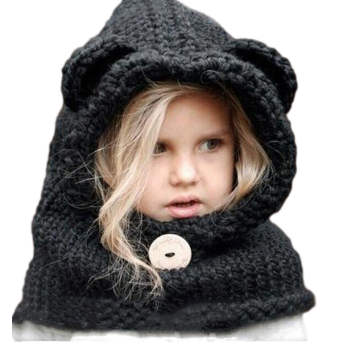 Cute Animals Style Girls Hats Scarf Set Winter Kids Knitting Hat Neckerchief