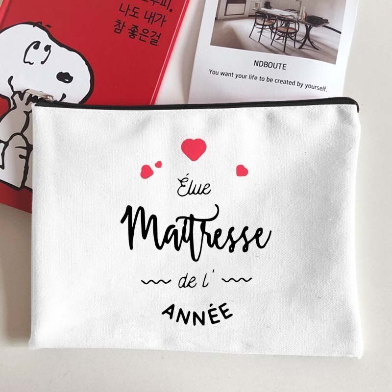 Canvas Makeup Bag White Cosmetic Beauty Organizer Toiletry Storage Pouch Purse