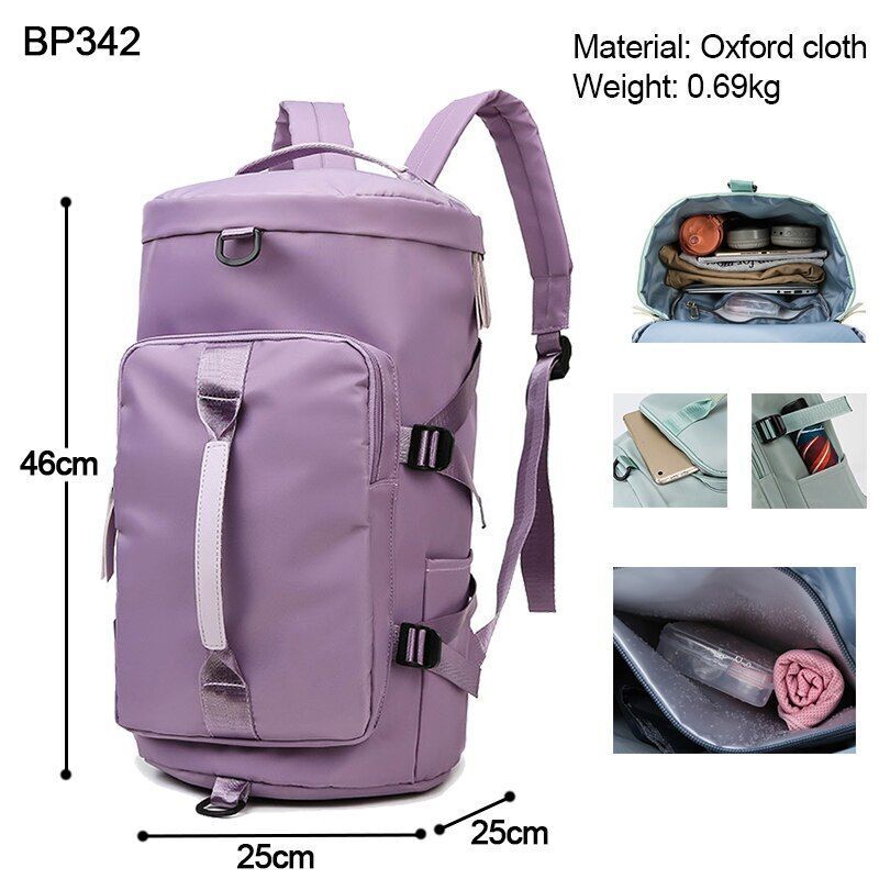 Large Shoulder Travel Backpack Weekend Sports Zipper Multifunction Crossbody Bag