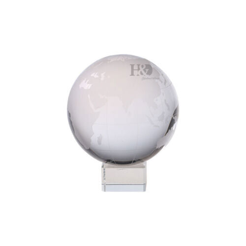 50mm Genuine Crystal World Globe Earth Sphere Etched Frosted Glass Ball