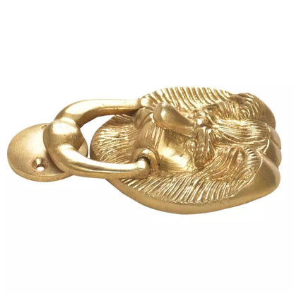 Antique Look Brass Lion Head Door Knocker Ring Door Bell Home Decor