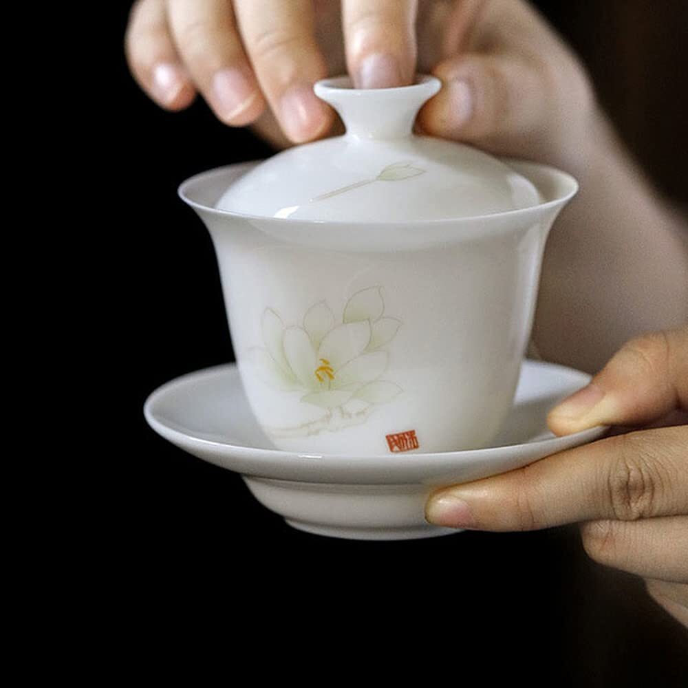130ml Tradition Gaiwan Porcelain Kung Fu Tea Set Tureen Tea Decor