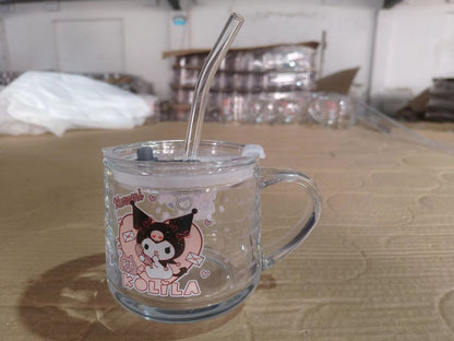Kuromi Big Belly Straw Water Cup Milk Juice Drink Water Cup Cute Cartoon
