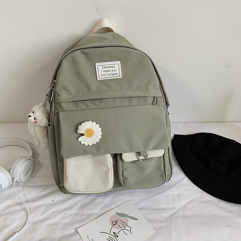 Women Backpack Pendant Nylon WomenS Rucksack CollegeTeenage Girls Bagpack