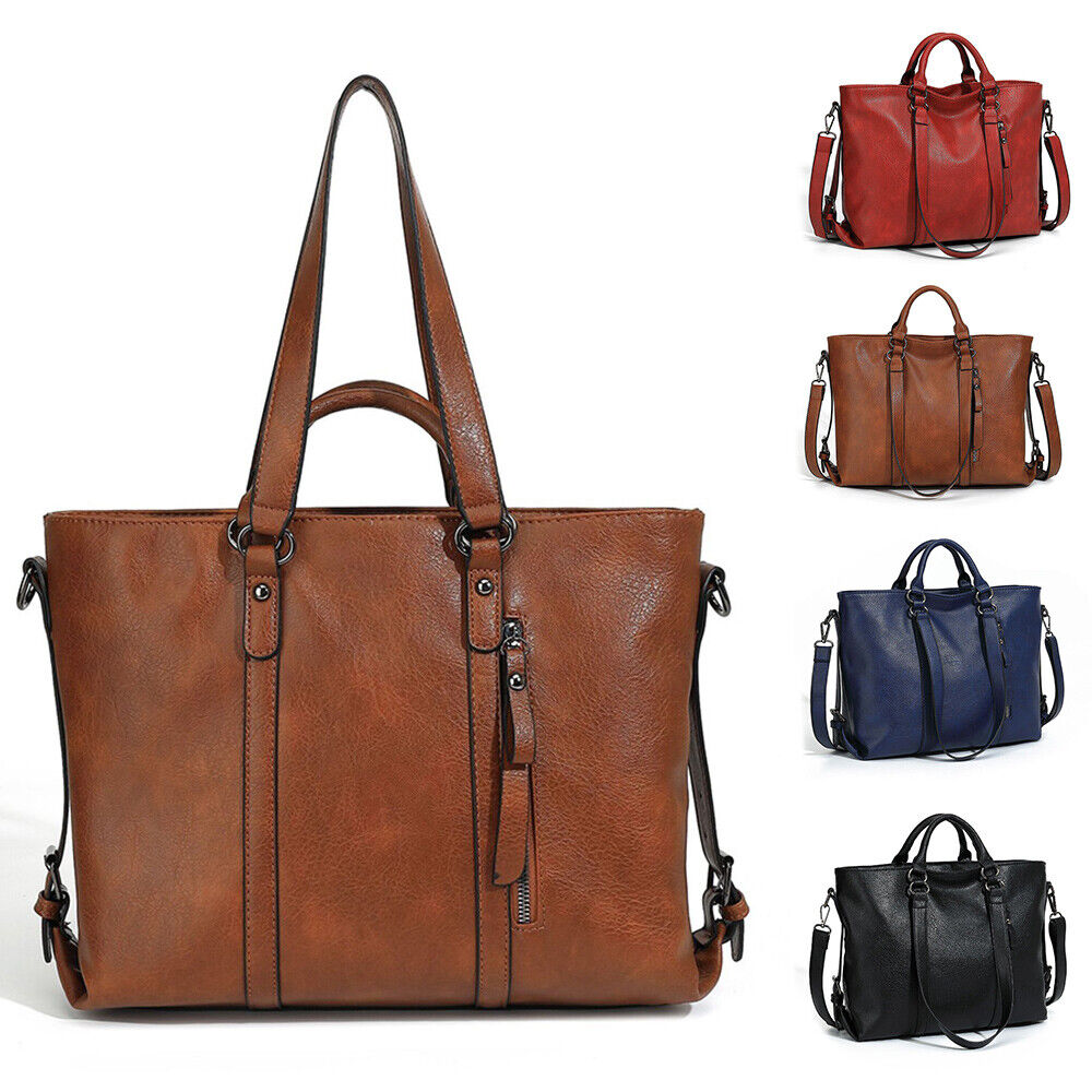 Soft Leather Handbag Messenger Shoulder Tote Bag Crossbody Satchel LargeCapacity