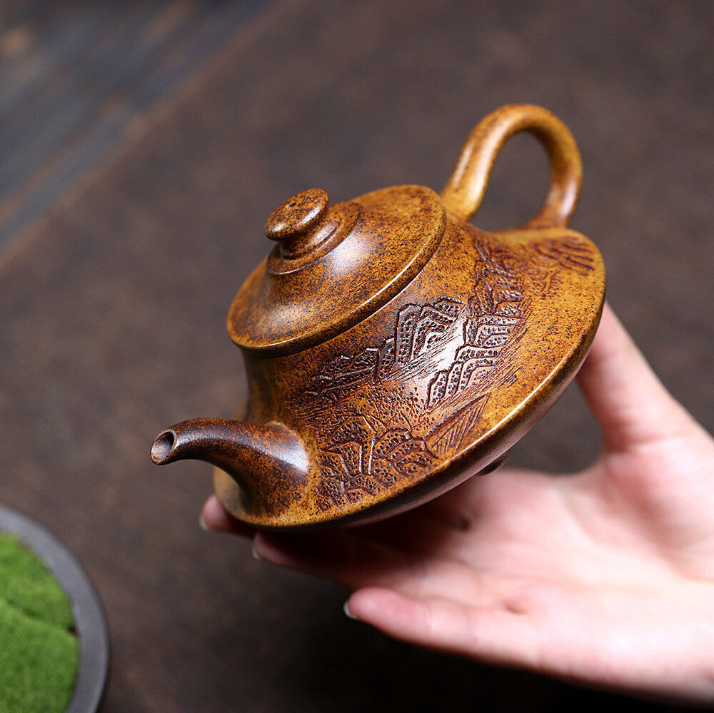 Yixing Zisha Teapot 230cc Teapot Household Kung Fu Tea Set For Puer Tea Keel Pot