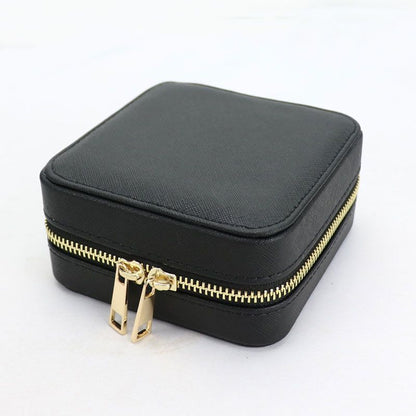 Customized Genuine Leather Earrings Ring Case Jewelry Storage Box 11.5*11.5*6 CM