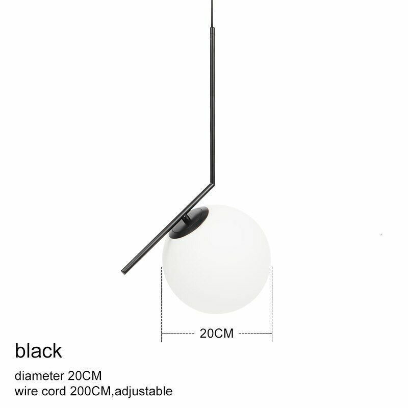 Pendant Lights Modern Glass Ball Home Dining Room Living Bedroom Hang Lamp Iron