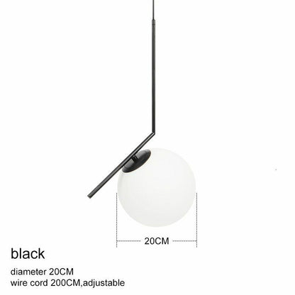 Pendant Lights Modern Glass Ball Home Dining Room Living Bedroom Hang Lamp Iron