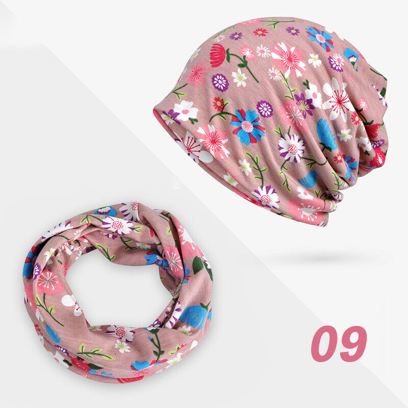 Women Floral Baggy Slouchy Beanie Hat Headwear Scarf Snood Hat Cancer Chemo Caps