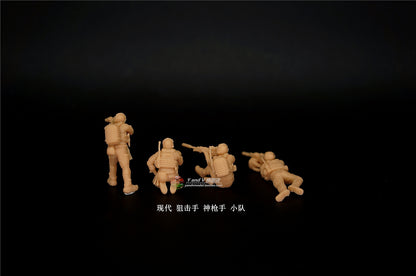 Modern Sniper sharpshooter Team 4-person 1/72 1/64 1/87