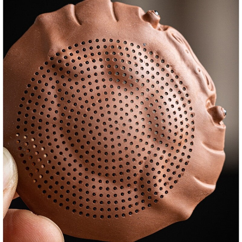 Multi Functional Tea Pet Yixing Zisha Crab Purple Clay Tea Strainer Filter Net