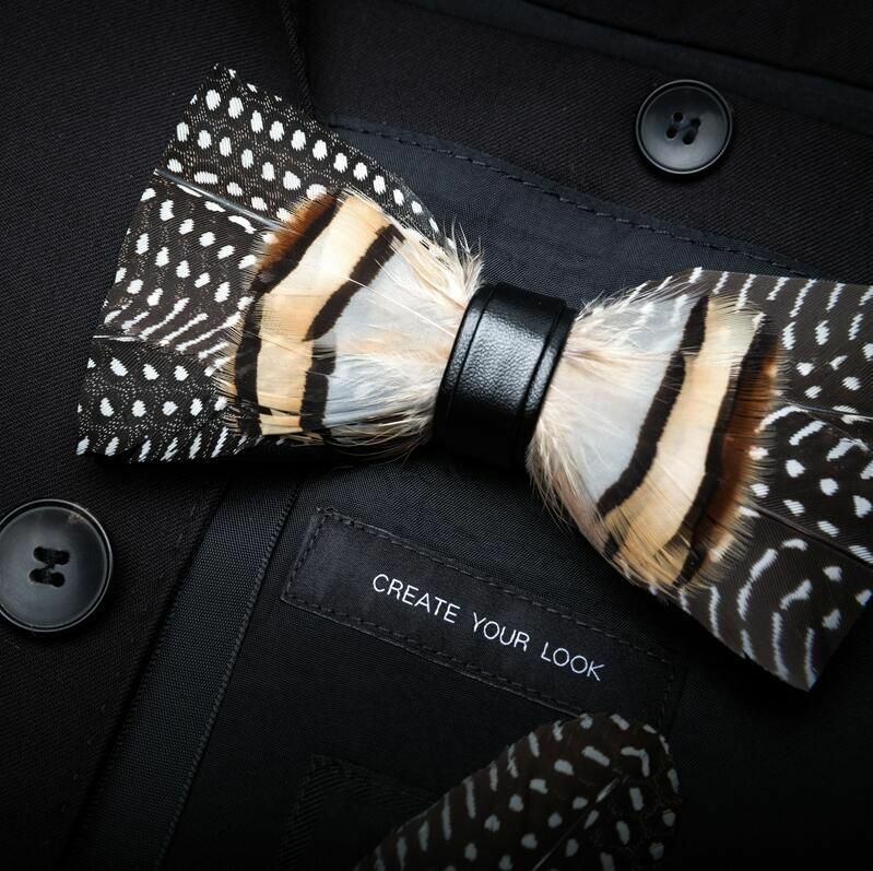 Men's Luxury Bowtie 12x5cm Peacock Feather Leather Bow Ties Fashion Party Formal