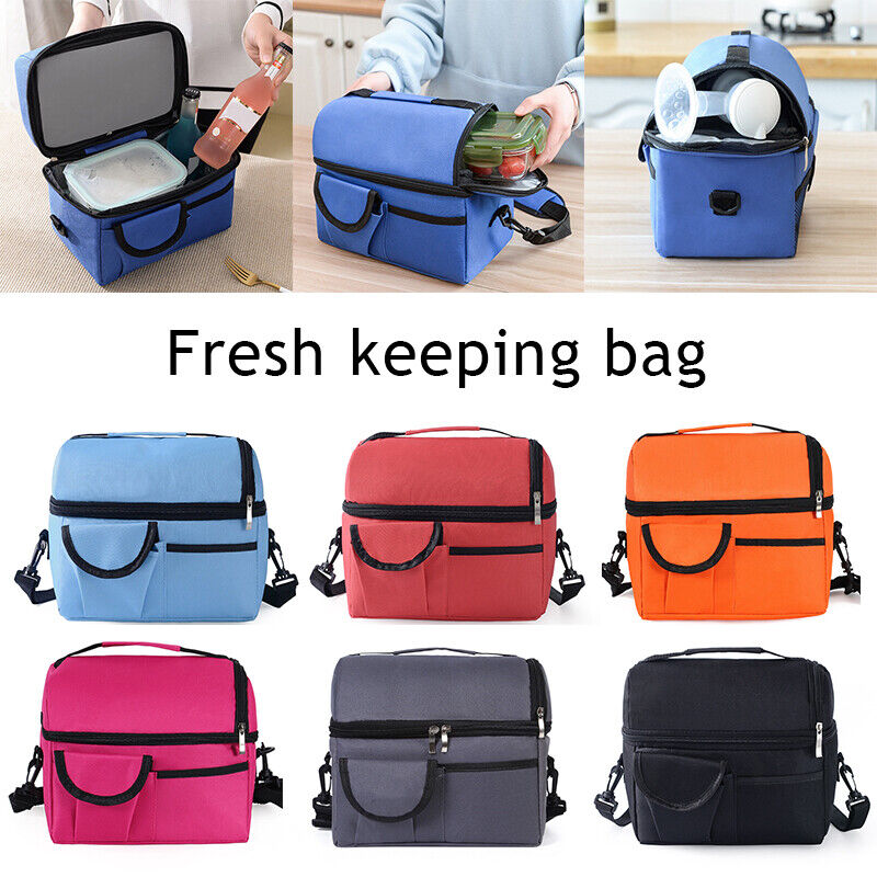 Insulation Pack Lunch Bag Double-layer Fresh-keeping Bag Picnic Pouch Ice Pack