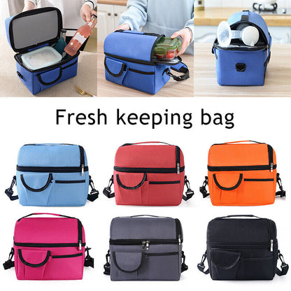Insulation Pack Lunch Bag Double-layer Fresh-keeping Bag Picnic Pouch Ice Pack
