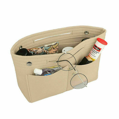 Multi-Pocket Tall Long Insert Bag Felt Purse Handbag Bag Liner Tote Organizer US