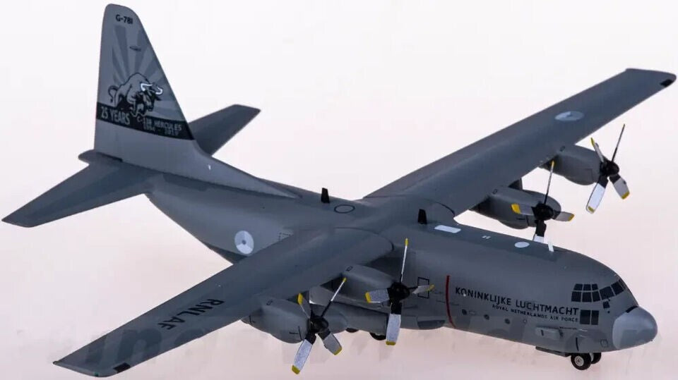 1:200 Herpa RNLAF Lockheed C-130H Hercules Aircraft Diecast Plane Fighter Model