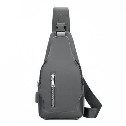 Men Durable Sling Bag USB Charging Port Chest Bags Outdoor Oxford Multipurpose