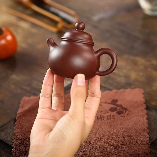 China Yixing Zisha Pottery Purple Clay Handmade 100cc Mesh Teapot 容天