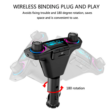 Transmisor Bluetooth FM Para Carro Cargador USB Con Doble Salida Para Automovil