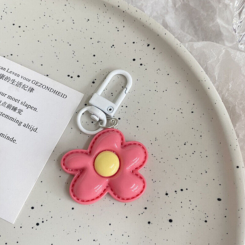 Colored Flower Keychain Heart Flower Bag Pendant DIY Candy Color Key Chains